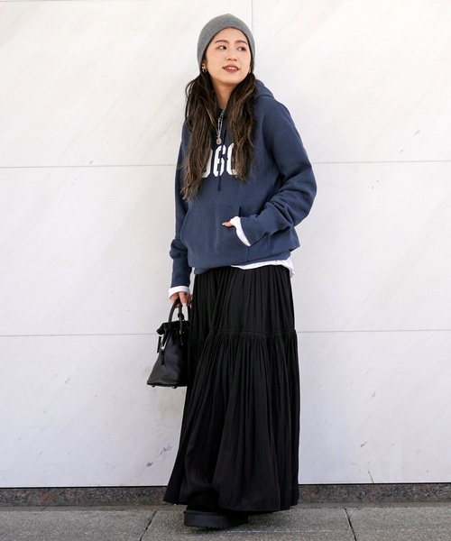 AMERICANA(アメリカーナ)の「【AMERICANA/アメリカーナ】追加 1968 hooded Pullover(スウェット・レディース・ネイビー/アイボリー・FREE)」の3枚目の写真