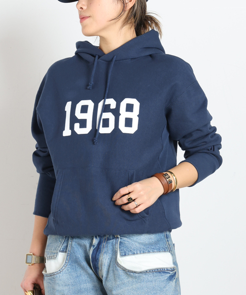 AMERICANA(アメリカーナ)の「【AMERICANA/アメリカーナ】追加 1968 hooded Pullover(スウェット・レディース・ネイビー/アイボリー・FREE)」の17枚目の写真
