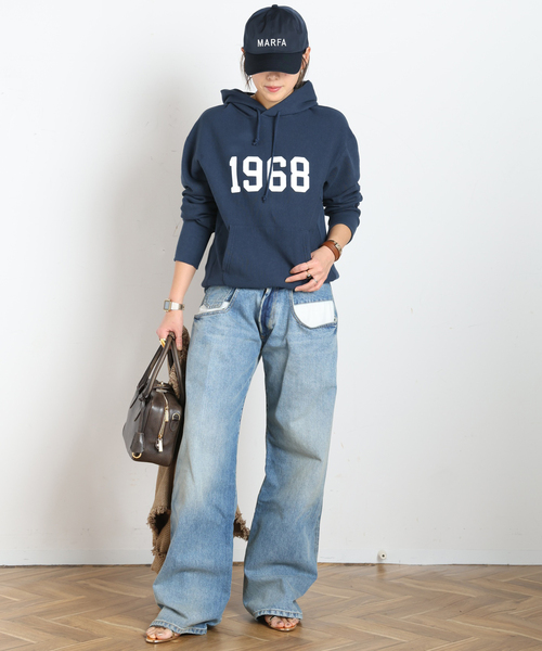 AMERICANA(アメリカーナ)の「【AMERICANA/アメリカーナ】追加 1968 hooded Pullover(スウェット・レディース・ネイビー/アイボリー・FREE)」の19枚目の写真