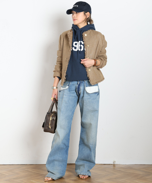 AMERICANA(アメリカーナ)の「【AMERICANA/アメリカーナ】追加 1968 hooded Pullover(スウェット・レディース・ネイビー/アイボリー・FREE)」の22枚目の写真