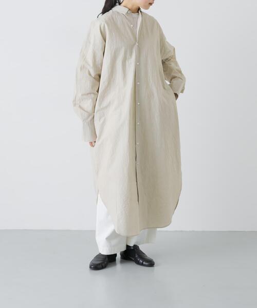かぐれ(カグレ)の「ワイドシャツワンピース(ワンピース・レディース・ライトベージュ/ブルー・FREE)」の1枚目の写真