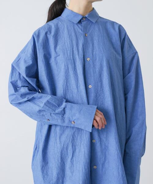 かぐれ(カグレ)の「ワイドシャツワンピース(ワンピース・レディース・ライトベージュ/ブルー・FREE)」の22枚目の写真