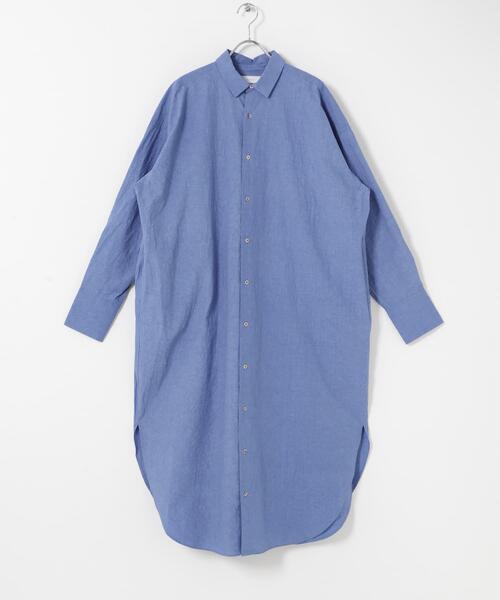 かぐれ(カグレ)の「ワイドシャツワンピース(ワンピース・レディース・ライトベージュ/ブルー・FREE)」の19枚目の写真