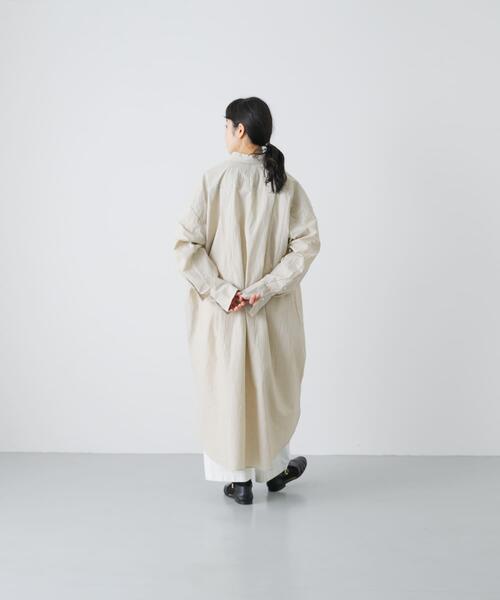 かぐれ(カグレ)の「ワイドシャツワンピース(ワンピース・レディース・ライトベージュ/ブルー・FREE)」の8枚目の写真