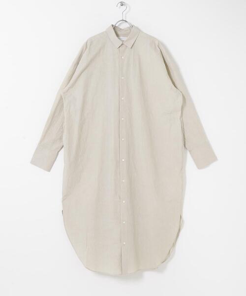 かぐれ(カグレ)の「ワイドシャツワンピース(ワンピース・レディース・ライトベージュ/ブルー・FREE)」の7枚目の写真