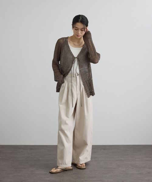 SALON adam et rope'（サロン アダム エ ロペ）の「クロシェニットカーディガン（カーディガン/ボレロ・レディース・ブラウン系その他2/オフホワイト・FREE）」の9枚目の写真