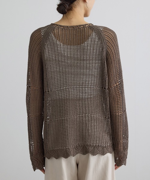 SALON adam et rope'（サロン アダム エ ロペ）の「クロシェニットカーディガン（カーディガン/ボレロ・レディース・ブラウン系その他2/オフホワイト・FREE）」の14枚目の写真