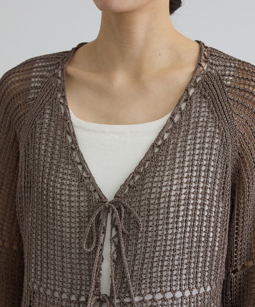 SALON adam et rope'（サロン アダム エ ロペ）の「クロシェニットカーディガン（カーディガン/ボレロ・レディース・ブラウン系その他2/オフホワイト・FREE）」の15枚目の写真