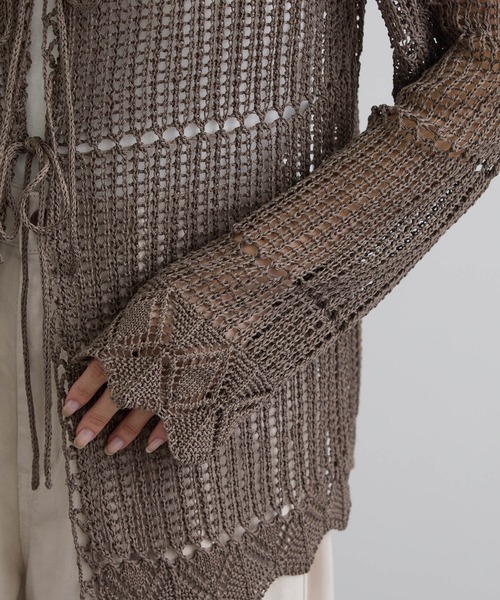 SALON adam et rope'（サロン アダム エ ロペ）の「クロシェニットカーディガン（カーディガン/ボレロ・レディース・ブラウン系その他2/オフホワイト・FREE）」の16枚目の写真