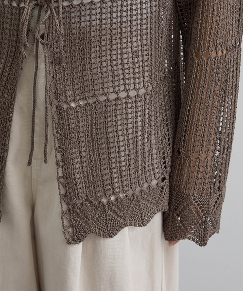 SALON adam et rope'（サロン アダム エ ロペ）の「クロシェニットカーディガン（カーディガン/ボレロ・レディース・ブラウン系その他2/オフホワイト・FREE）」の17枚目の写真