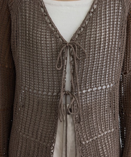SALON adam et rope'（サロン アダム エ ロペ）の「クロシェニットカーディガン（カーディガン/ボレロ・レディース・ブラウン系その他2/オフホワイト・FREE）」の18枚目の写真