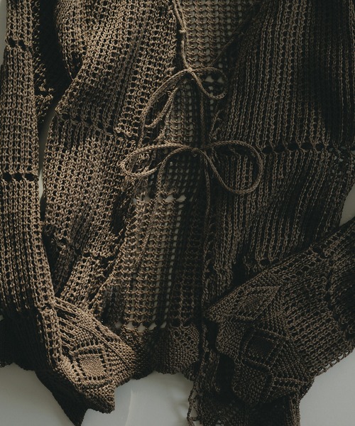 SALON adam et rope'（サロン アダム エ ロペ）の「クロシェニットカーディガン（カーディガン/ボレロ・レディース・ブラウン系その他2/オフホワイト・FREE）」の21枚目の写真