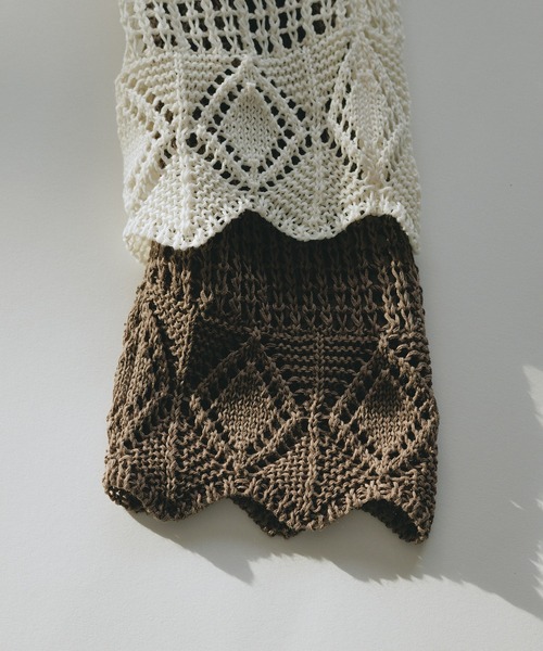 SALON adam et rope'（サロン アダム エ ロペ）の「クロシェニットカーディガン（カーディガン/ボレロ・レディース・ブラウン系その他2/オフホワイト・FREE）」の22枚目の写真