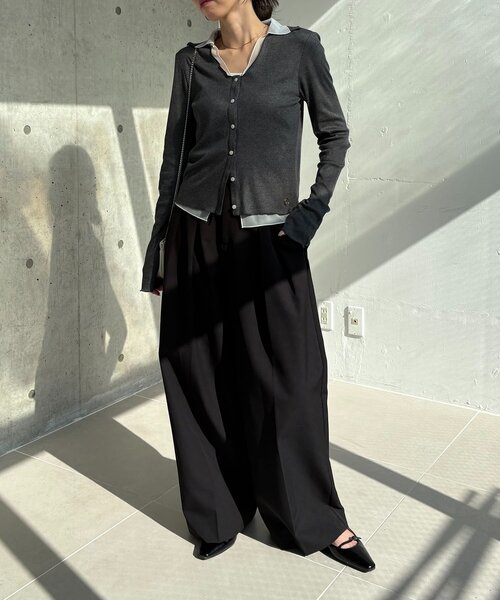 CAPRICIEUX LE'MAGE（カプリシューレマージュ）の「【サスティナブル】〈C.L〉シアーレイヤードリブロンT（Tシャツ/カットソー・レディース・ベージュ/グレー・FREE）」の5枚目の写真