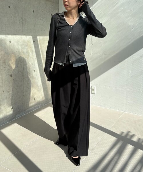 CAPRICIEUX LE'MAGE（カプリシューレマージュ）の「【サスティナブル】〈C.L〉シアーレイヤードリブロンT（Tシャツ/カットソー・レディース・ベージュ/グレー・FREE）」の11枚目の写真