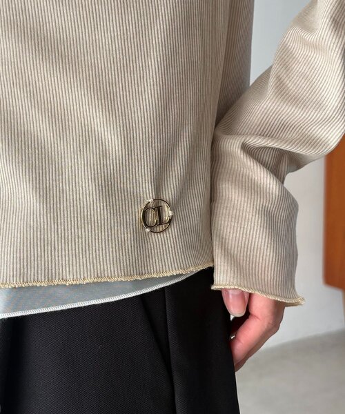 CAPRICIEUX LE'MAGE（カプリシューレマージュ）の「【サスティナブル】〈C.L〉シアーレイヤードリブロンT（Tシャツ/カットソー・レディース・ベージュ/グレー・FREE）」の18枚目の写真