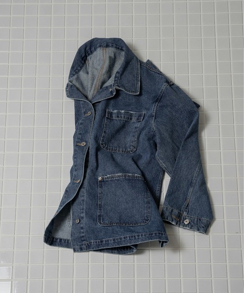 lawgy(ラウジー)の「mixed pocket denim jacket / ミクストポケットデニムジャケット(デニムジャケット・レディース・ブルー/ライトブルー・FREE)」の22枚目の写真