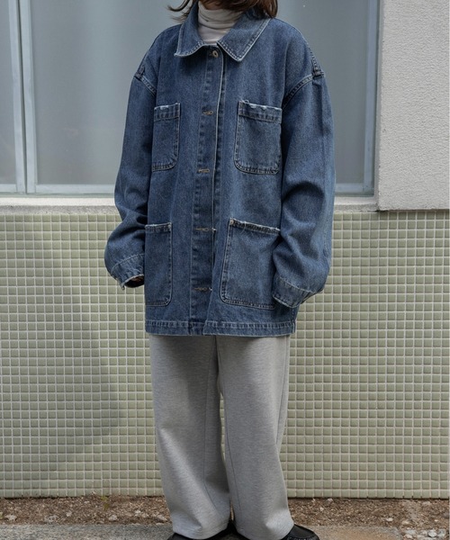 lawgy(ラウジー)の「mixed pocket denim jacket / ミクストポケットデニムジャケット(デニムジャケット・レディース・ブルー/ライトブルー・FREE)」の15枚目の写真