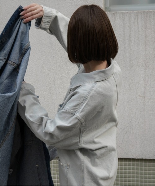 lawgy(ラウジー)の「mixed pocket denim jacket / ミクストポケットデニムジャケット(デニムジャケット・レディース・ブルー/ライトブルー・FREE)」の12枚目の写真