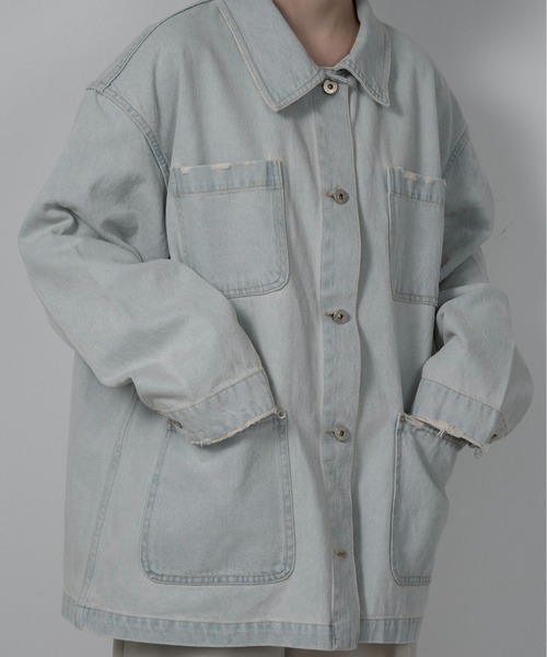 lawgy(ラウジー)の「mixed pocket denim jacket / ミクストポケットデニムジャケット(デニムジャケット・レディース・ブルー/ライトブルー・FREE)」の10枚目の写真