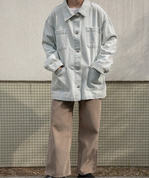 lawgy(ラウジー)の「mixed pocket denim jacket / ミクストポケットデニムジャケット(デニムジャケット・レディース・ブルー/ライトブルー・FREE)」の9枚目の写真