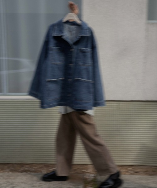 lawgy(ラウジー)の「mixed pocket denim jacket / ミクストポケットデニムジャケット(デニムジャケット・レディース・ブルー/ライトブルー・FREE)」の20枚目の写真