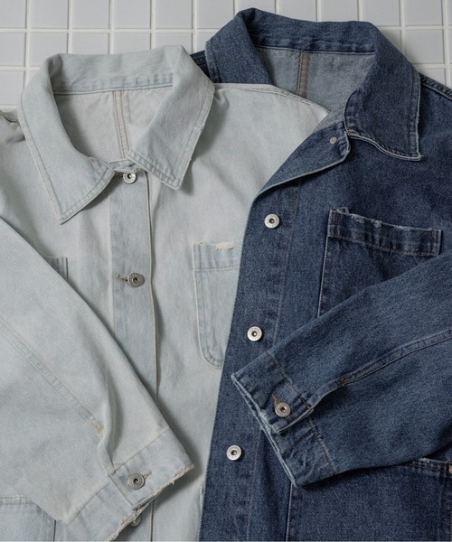 lawgy(ラウジー)の「mixed pocket denim jacket / ミクストポケットデニムジャケット(デニムジャケット・レディース・ブルー/ライトブルー・FREE)」の18枚目の写真