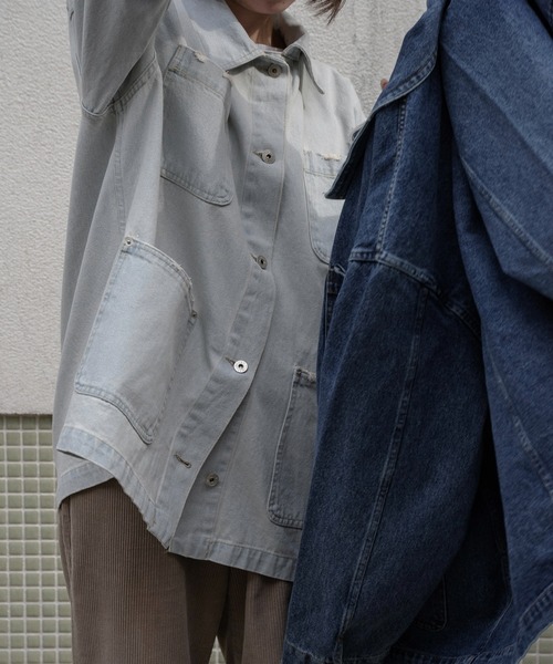 lawgy(ラウジー)の「mixed pocket denim jacket / ミクストポケットデニムジャケット(デニムジャケット・レディース・ブルー/ライトブルー・FREE)」の19枚目の写真