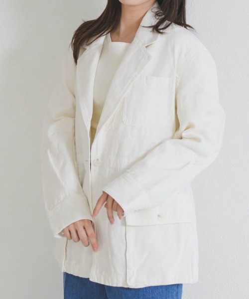 31 Sons de mode（トランテアン　ソン　ドゥ　モード）の「ポケット付きテーラードジャケット（テーラードジャケット・レディース・ベージュ/ホワイト・ﾌﾘ-）」の7枚目の写真