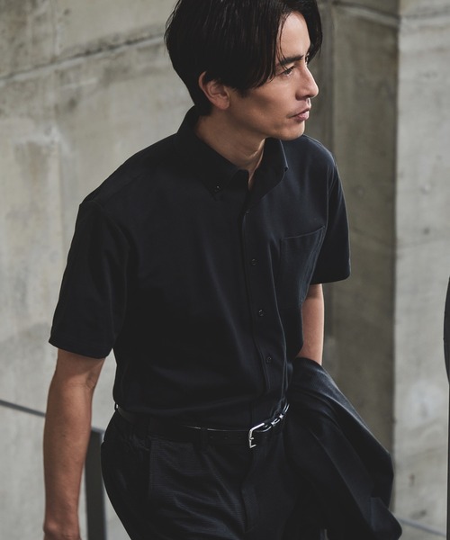 JUN STANDARD PICKS(ジュンスタンダードピックス)の「イタリアンカラー半袖シャツ(ビジネスシャツ・メンズ・ホワイト/サックスブルー/ブラック・S/M/L/LL)」の7枚目の写真
