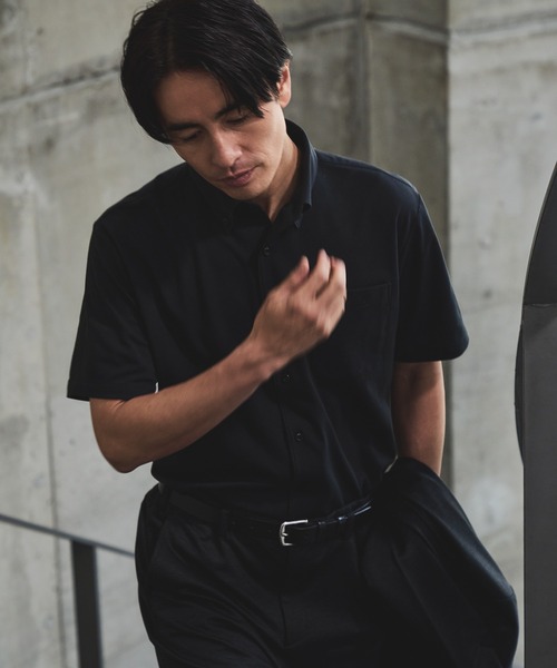 JUN STANDARD PICKS(ジュンスタンダードピックス)の「イタリアンカラー半袖シャツ(ビジネスシャツ・メンズ・ホワイト/サックスブルー/ブラック・S/M/L/LL)」の9枚目の写真