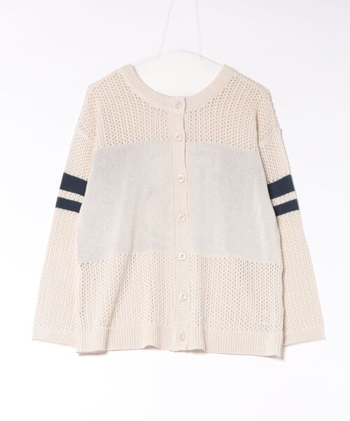 cepo（セポ）の「〈前後2way〉2/20 透かし編みリネンタッチ シアーニット/カーディガン（ニット/セーター・レディース・チャコール/オフホワイト・M）」の7枚目の写真