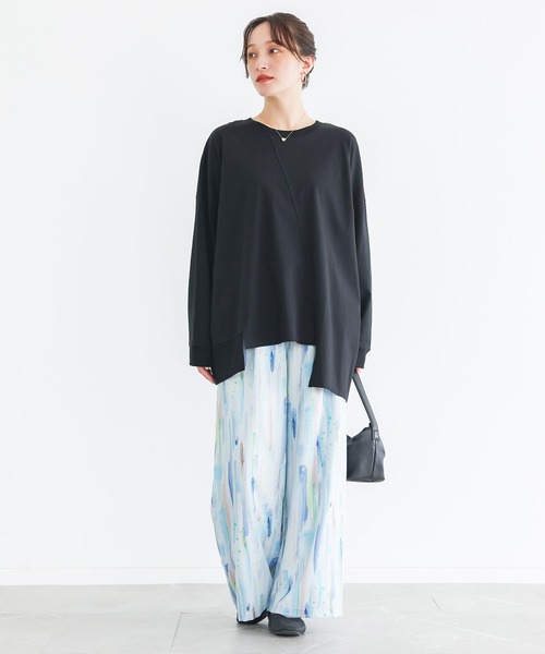 n'OrLABEL(ノアールレーベル)の「アシメ切替ランダムヘムカットソー(Tシャツ/カットソー・レディース・ブラック/オフホワイト/ブルー・FREE)」の14枚目の写真