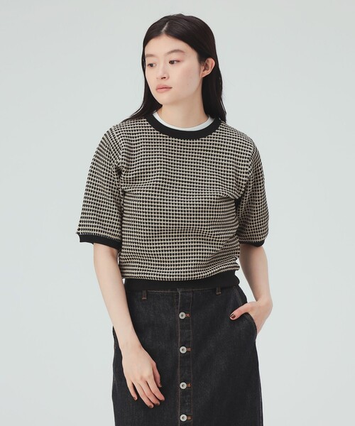 BEAMS HEART(ビームスハート)の「ハニカム ジャカード プルオーバー(Tシャツ/カットソー・レディース・ブラウン/ブルー/ブラック・FREE)」の9枚目の写真
