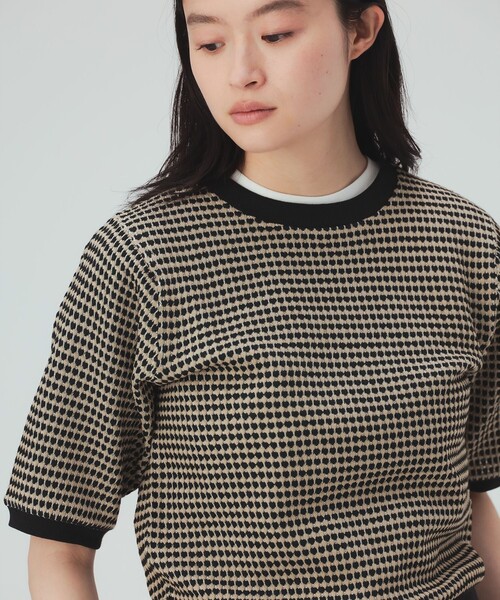 BEAMS HEART(ビームスハート)の「ハニカム ジャカード プルオーバー(Tシャツ/カットソー・レディース・ブラウン/ブルー/ブラック・FREE)」の10枚目の写真