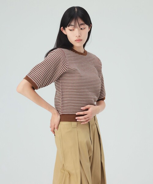 BEAMS HEART(ビームスハート)の「ハニカム ジャカード プルオーバー(Tシャツ/カットソー・レディース・ブラウン/ブルー/ブラック・FREE)」の13枚目の写真