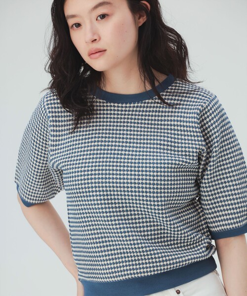 BEAMS HEART(ビームスハート)の「ハニカム ジャカード プルオーバー(Tシャツ/カットソー・レディース・ブラウン/ブルー/ブラック・FREE)」の18枚目の写真