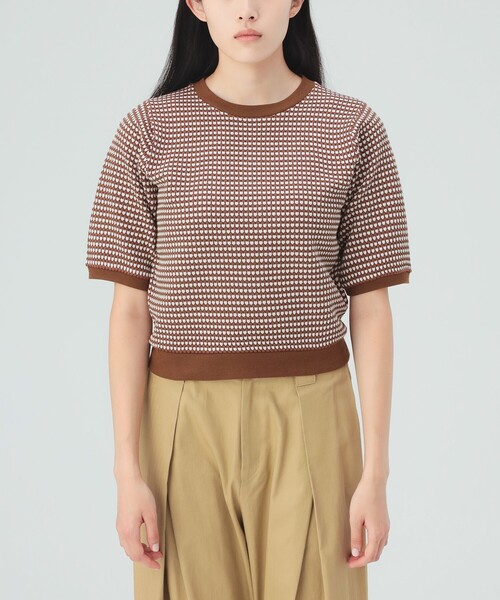BEAMS HEART(ビームスハート)の「ハニカム ジャカード プルオーバー(Tシャツ/カットソー・レディース・ブラウン/ブルー/ブラック・FREE)」の19枚目の写真