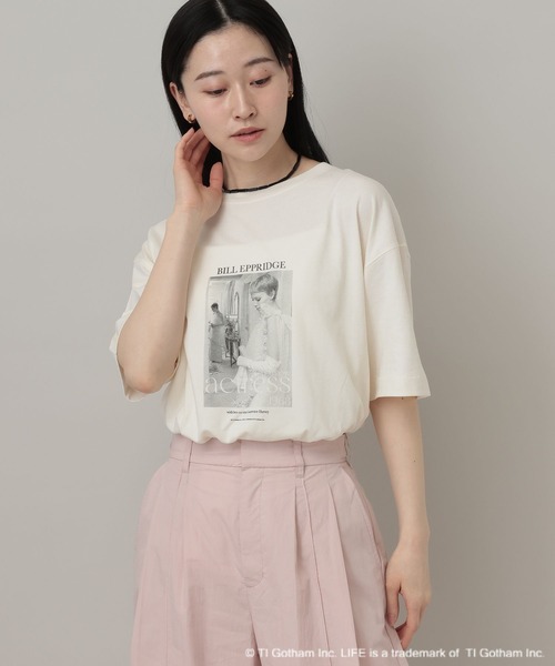 A part by（アパートバイ）の「MiaFarrow_S/STEE_5分袖（Tシャツ/カットソー・レディース・ブルー/オフホワイト・FREE）」の22枚目の写真