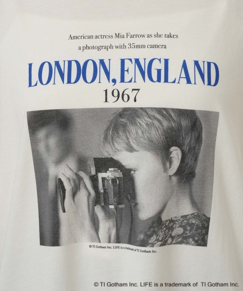 A part by（アパートバイ）の「MiaFarrow_S/STEE_5分袖（Tシャツ/カットソー・レディース・ブルー/オフホワイト・FREE）」の7枚目の写真