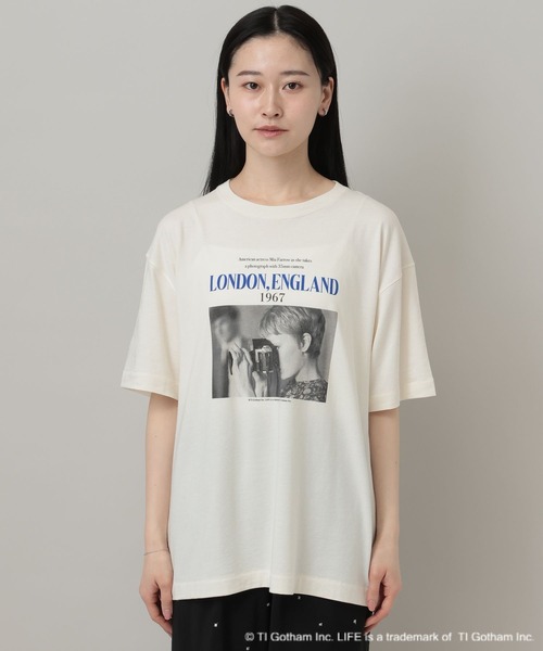 A part by（アパートバイ）の「MiaFarrow_S/STEE_5分袖（Tシャツ/カットソー・レディース・ブルー/オフホワイト・FREE）」の8枚目の写真