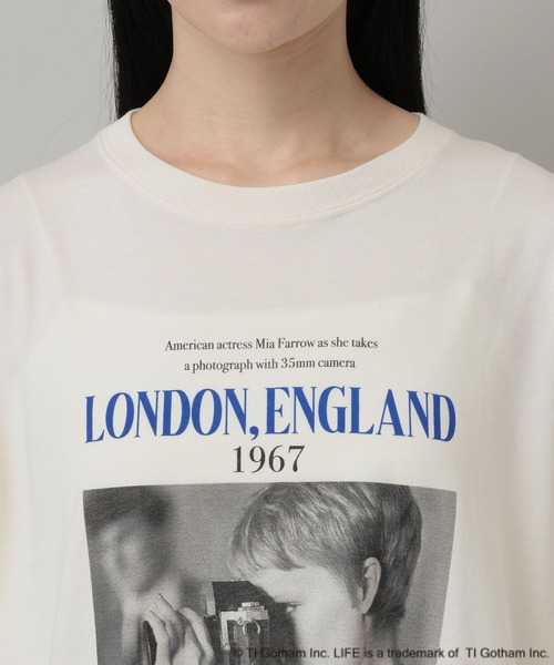 A part by（アパートバイ）の「MiaFarrow_S/STEE_5分袖（Tシャツ/カットソー・レディース・ブルー/オフホワイト・FREE）」の11枚目の写真