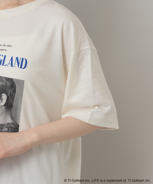 A part by（アパートバイ）の「MiaFarrow_S/STEE_5分袖（Tシャツ/カットソー・レディース・ブルー/オフホワイト・FREE）」の12枚目の写真
