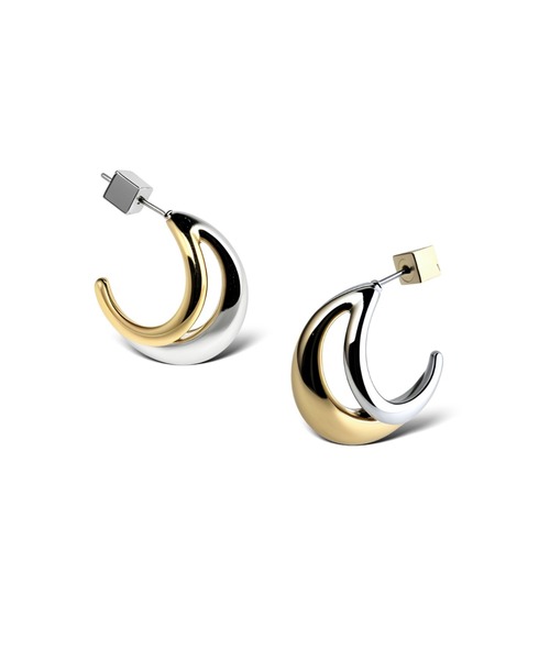 Lyvi(ライビィ)の「バイカラー/ Crescent Curve Piercing Contrast Edition / 金属アレルギー対応(ピアス(両耳用)・レディース・ゴールド系その他・FREE)」の1枚目の写真