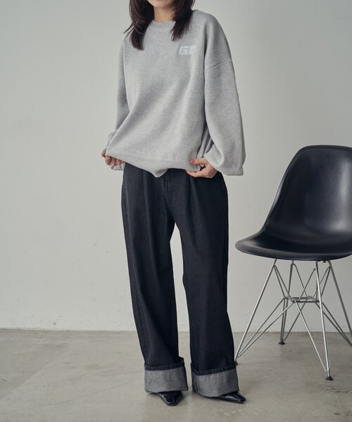 goocy（グーシー）の「刺繍スウェットライクニット（ニット/セーター・レディース・ネイビー/グレー/レッド・FREE）」の6枚目の写真