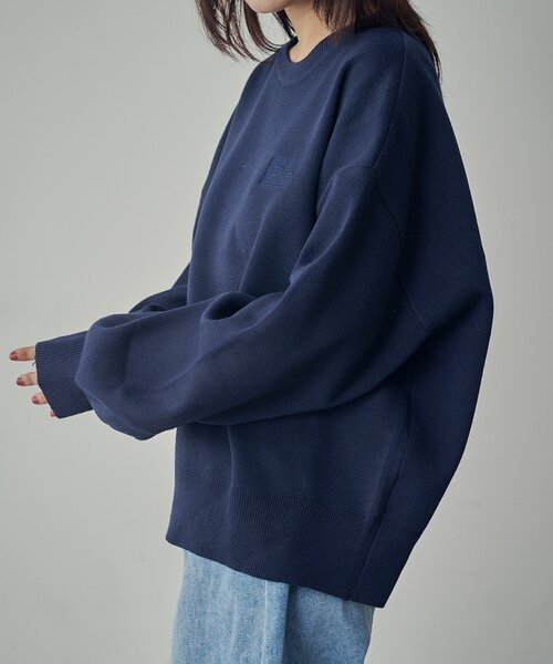 goocy（グーシー）の「刺繍スウェットライクニット（ニット/セーター・レディース・ネイビー/グレー/レッド・FREE）」の12枚目の写真