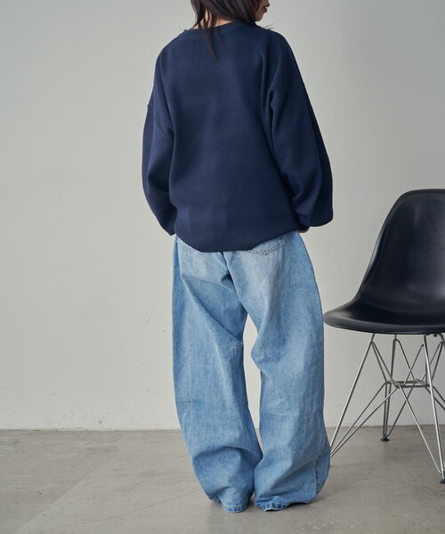 goocy（グーシー）の「刺繍スウェットライクニット（ニット/セーター・レディース・ネイビー/グレー/レッド・FREE）」の16枚目の写真