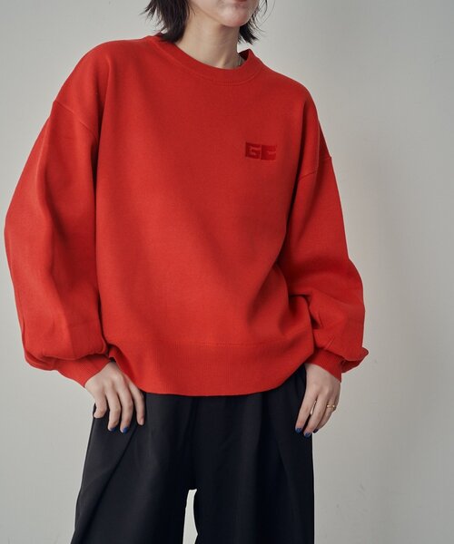 goocy（グーシー）の「刺繍スウェットライクニット（ニット/セーター・レディース・ネイビー/グレー/レッド・FREE）」の18枚目の写真