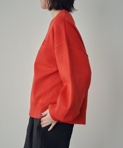 goocy（グーシー）の「刺繍スウェットライクニット（ニット/セーター・レディース・ネイビー/グレー/レッド・FREE）」の19枚目の写真