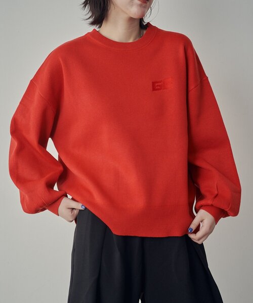 goocy（グーシー）の「刺繍スウェットライクニット（ニット/セーター・レディース・ネイビー/グレー/レッド・FREE）」の22枚目の写真